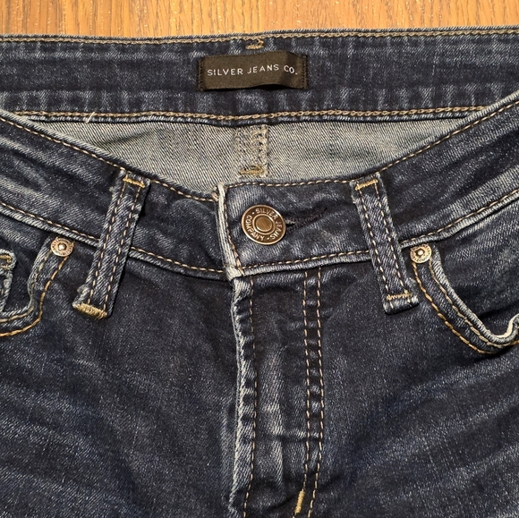 Silver Jeans Co Suki Straight Womens Dark Blue Denim Jeans W31 L31 Stretch Mid - Picture 5 of 11